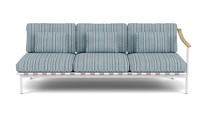 Barlow Tyrie Around Deep Seating Triple Lounge Sofa with Teak Right Arm