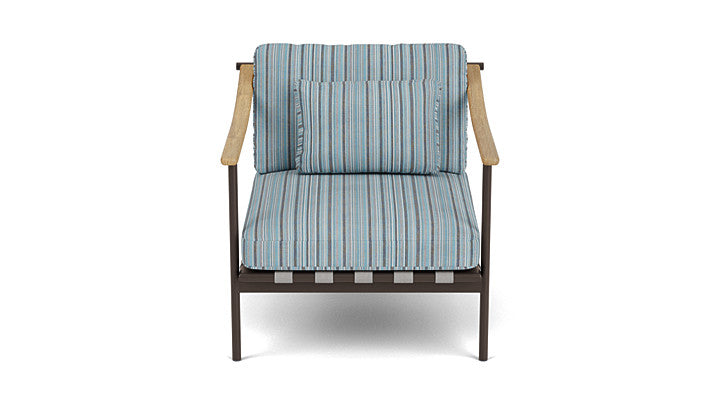 Barlow Tyrie Around Deep Seating Single Lounge Chair with Teak Arms