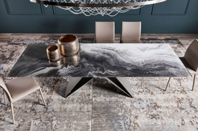 Cattelan Italia Premier Crystalart Rectangular & Barrel-Shaped Dining Table