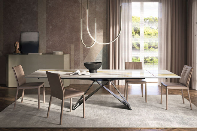 Cattelan Italia Premier Keramik Drive Rectangular & Barrel Shaped Extendable Dining Table 200-294