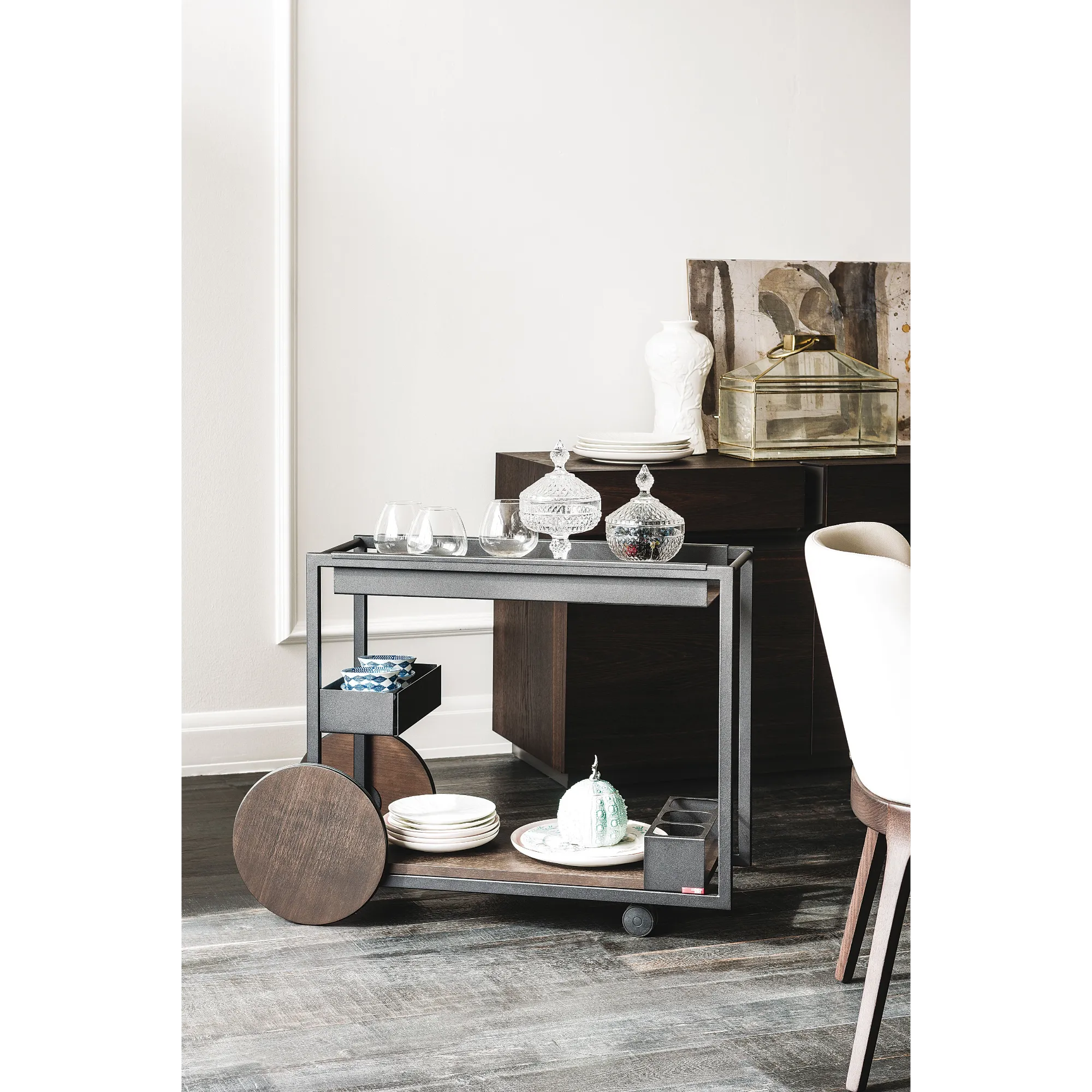 Cattelan Italia Brandy Open Showcase In Clear Glass – Fast Delivery