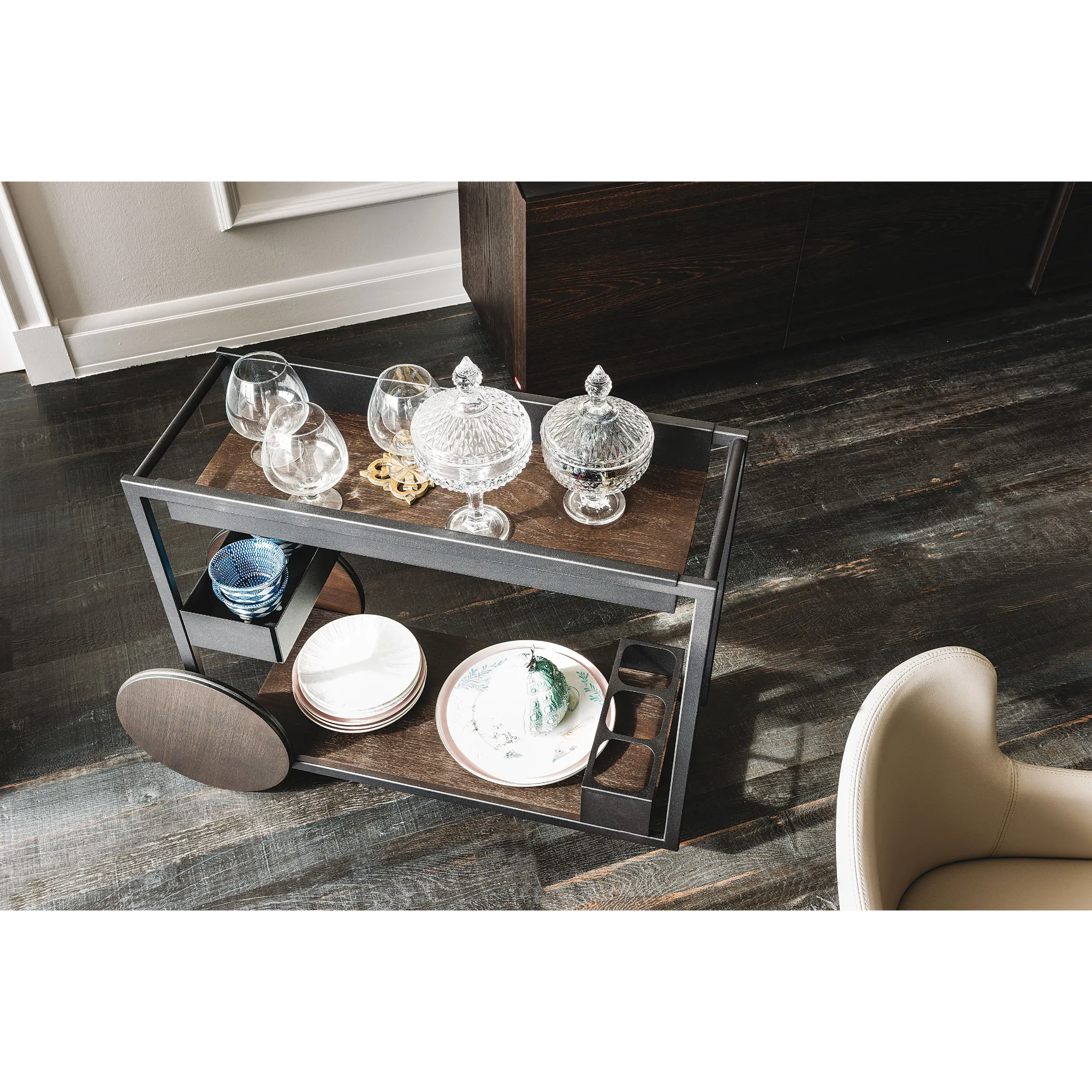 Cattelan Italia Brandy Open Showcase In Clear Glass – Fast Delivery
