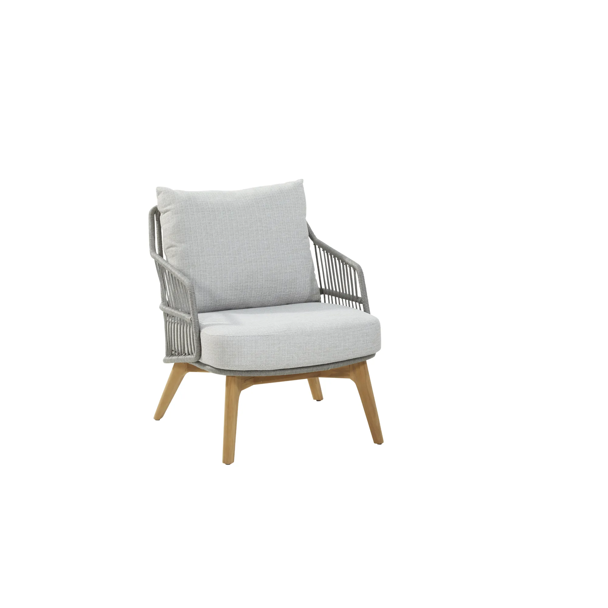 Sempre Living Chair Teak Silver Grey With 2 Cushions