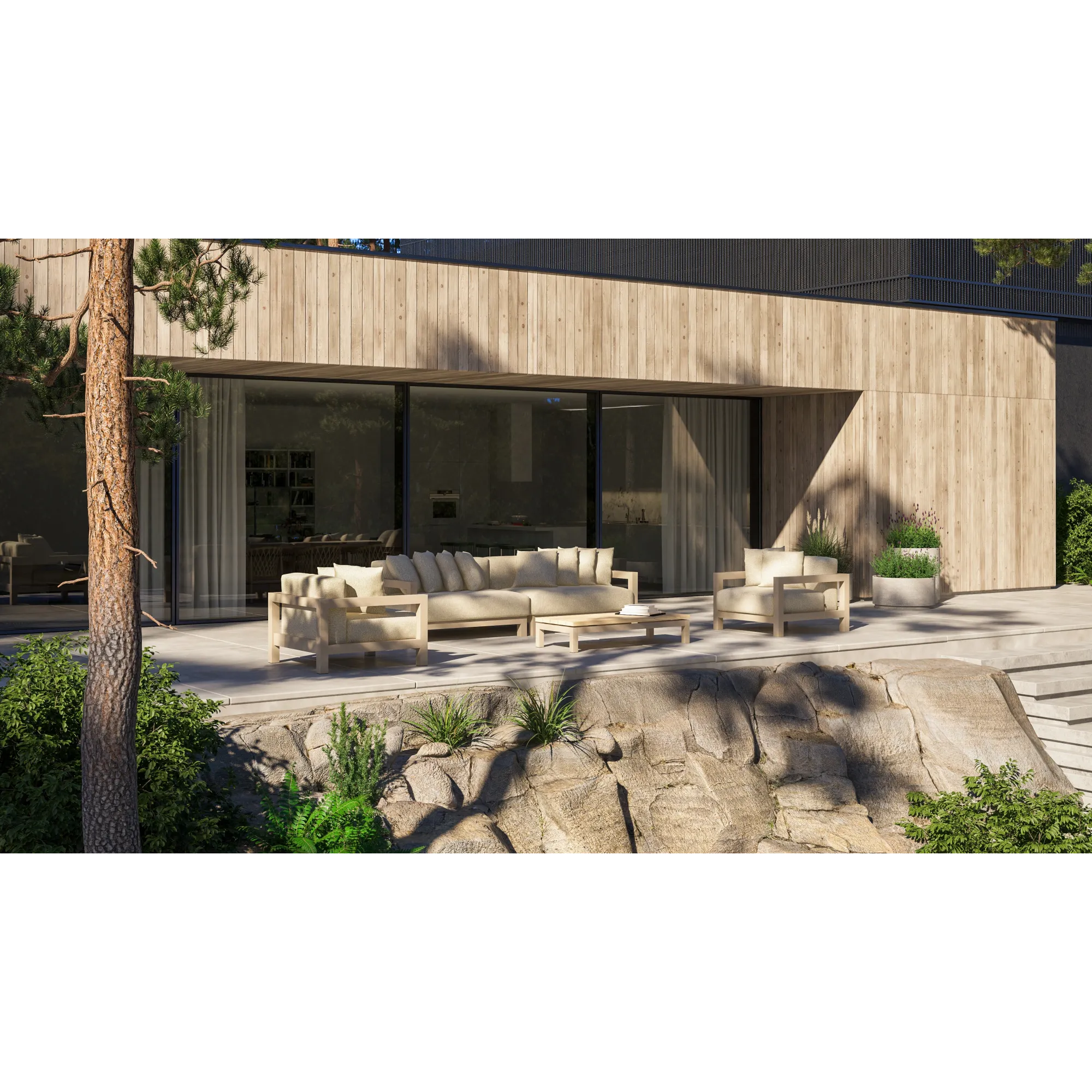 4 Season Outdoor Raffinato Living Chair Latte With 4 Cushions