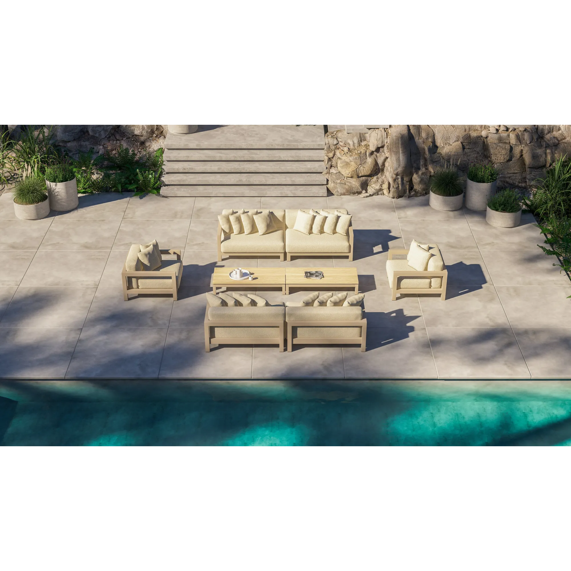 4 Season Outdoor Raffinato Living Chair Latte With 4 Cushions