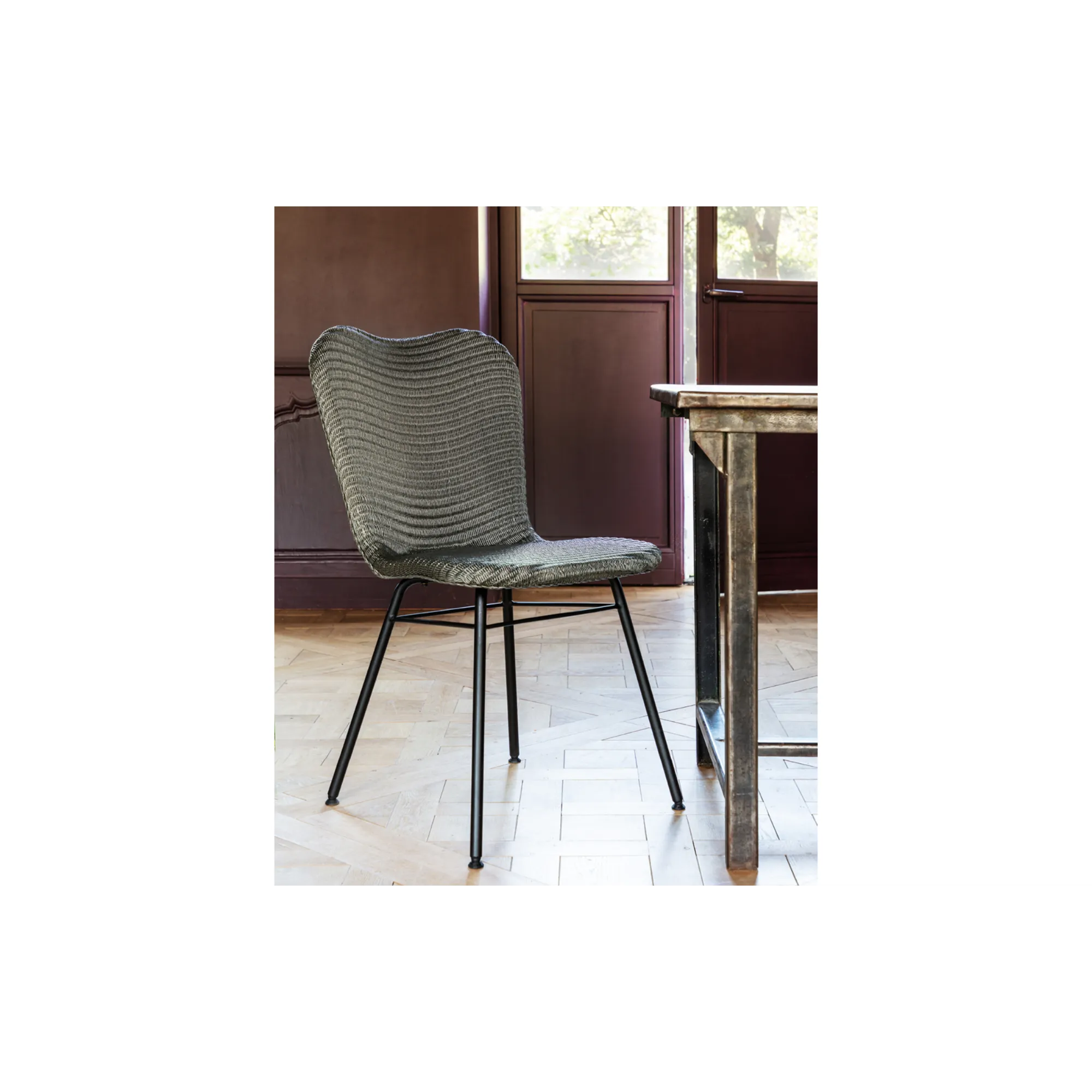 Lily Dining Chair Steel A Base Quartz Grey