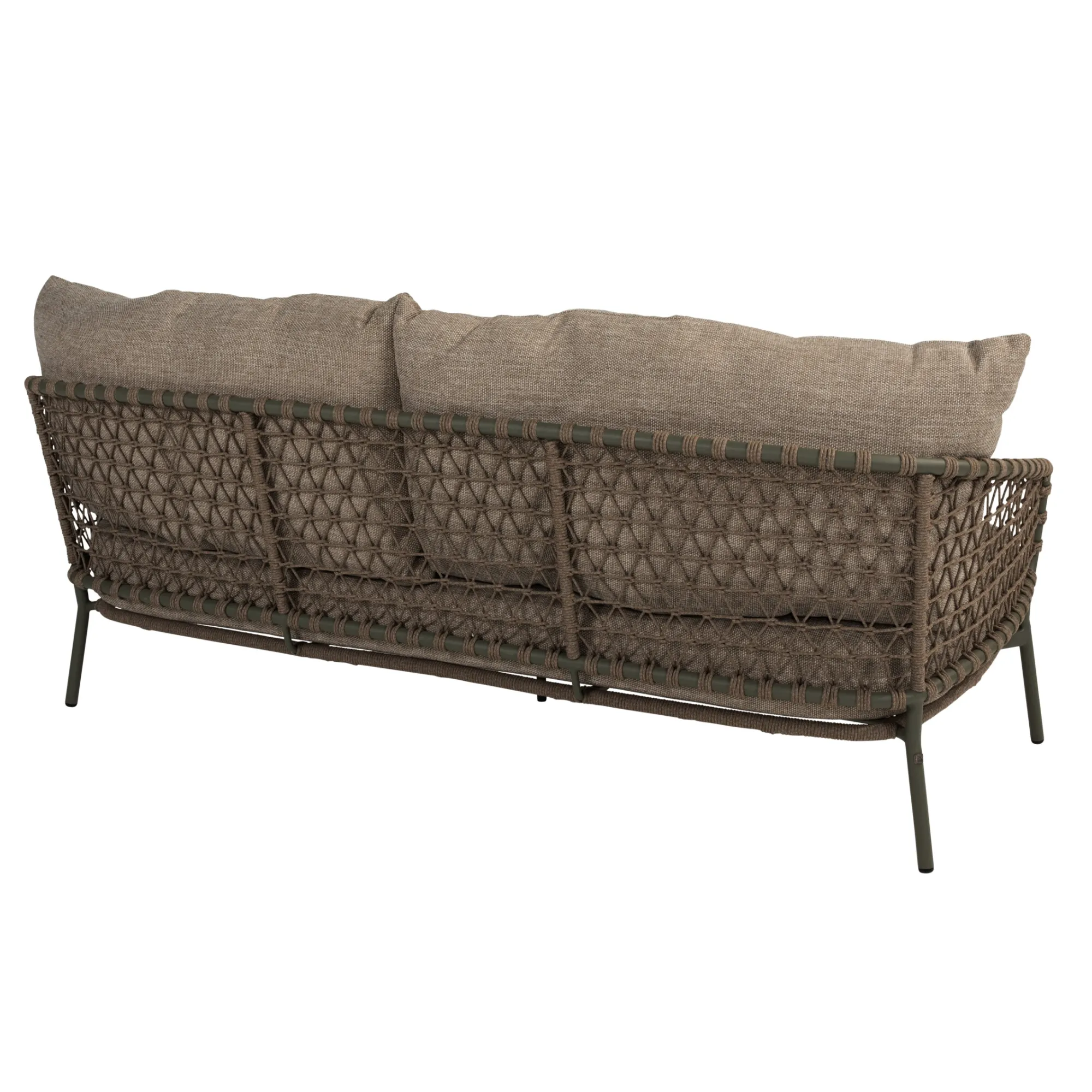 4 Season Outdoor Jura Living Bench 3 Seater Olive With 3 Cushions