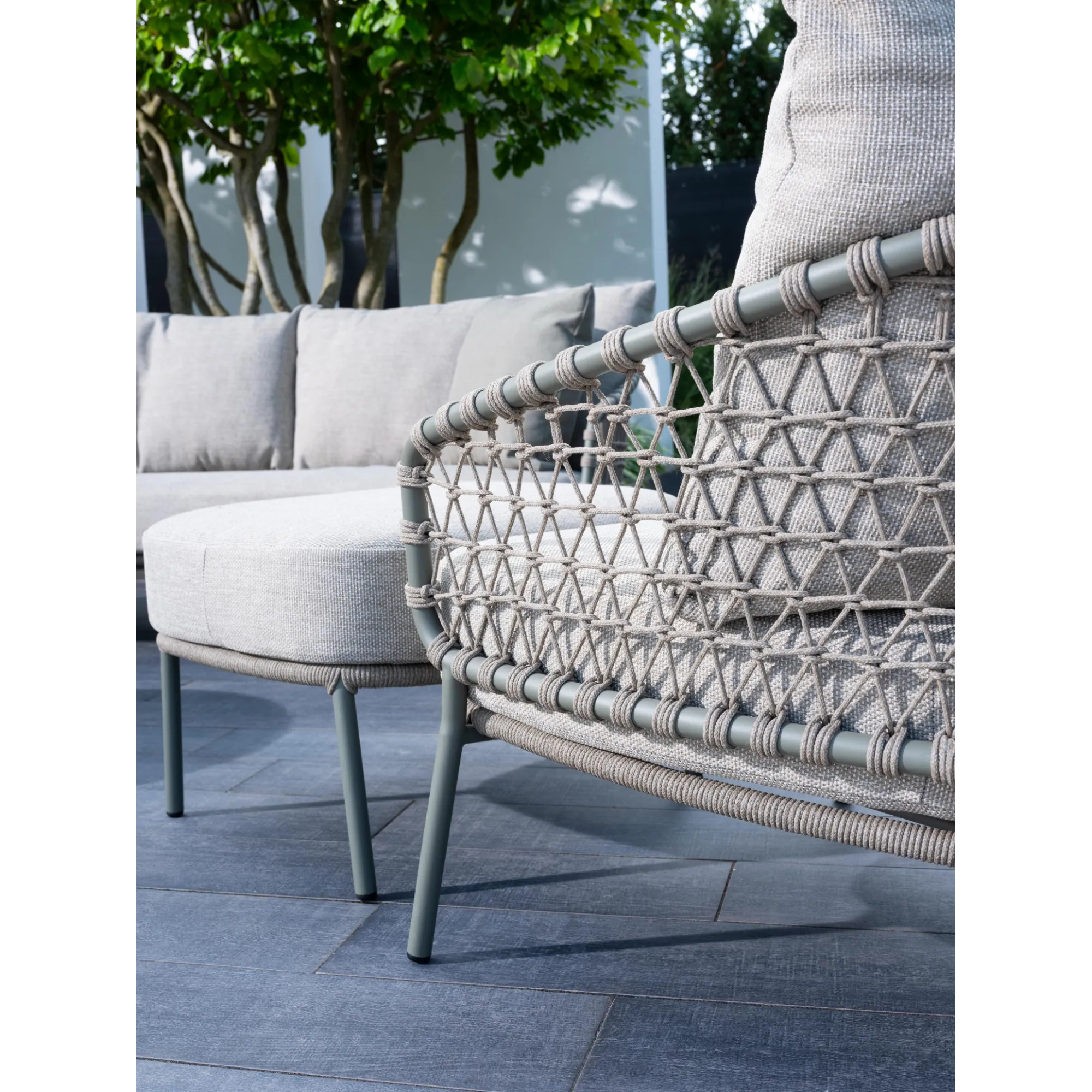 4 Season Outdoor Jura Footstool Olive With Cushions