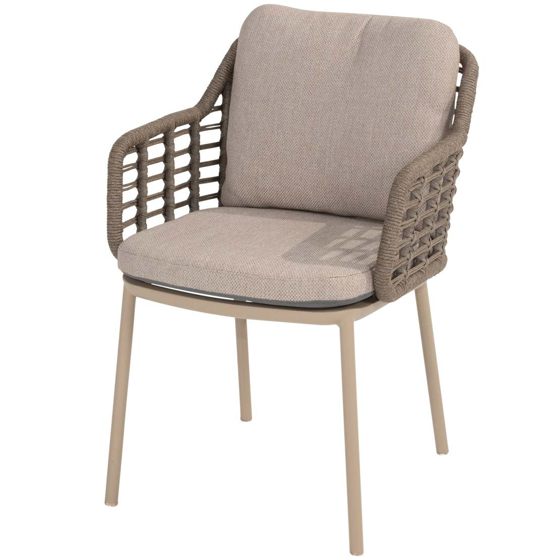 4 Seasons Outdoor Puglia Dining chair Latte with 2 cushions