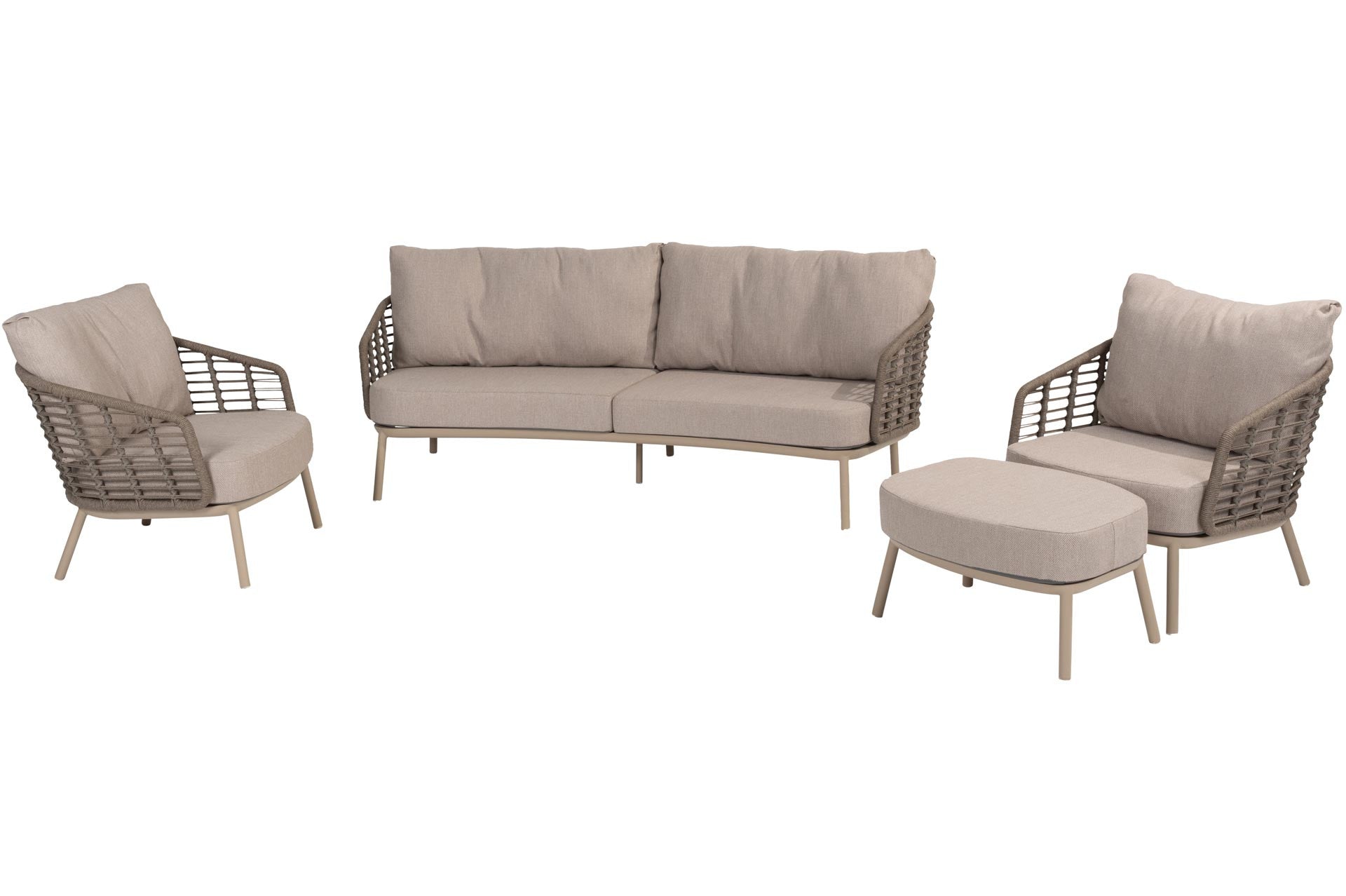 4 Seasons Outdoor Puglia Footstool Latte With Cushion