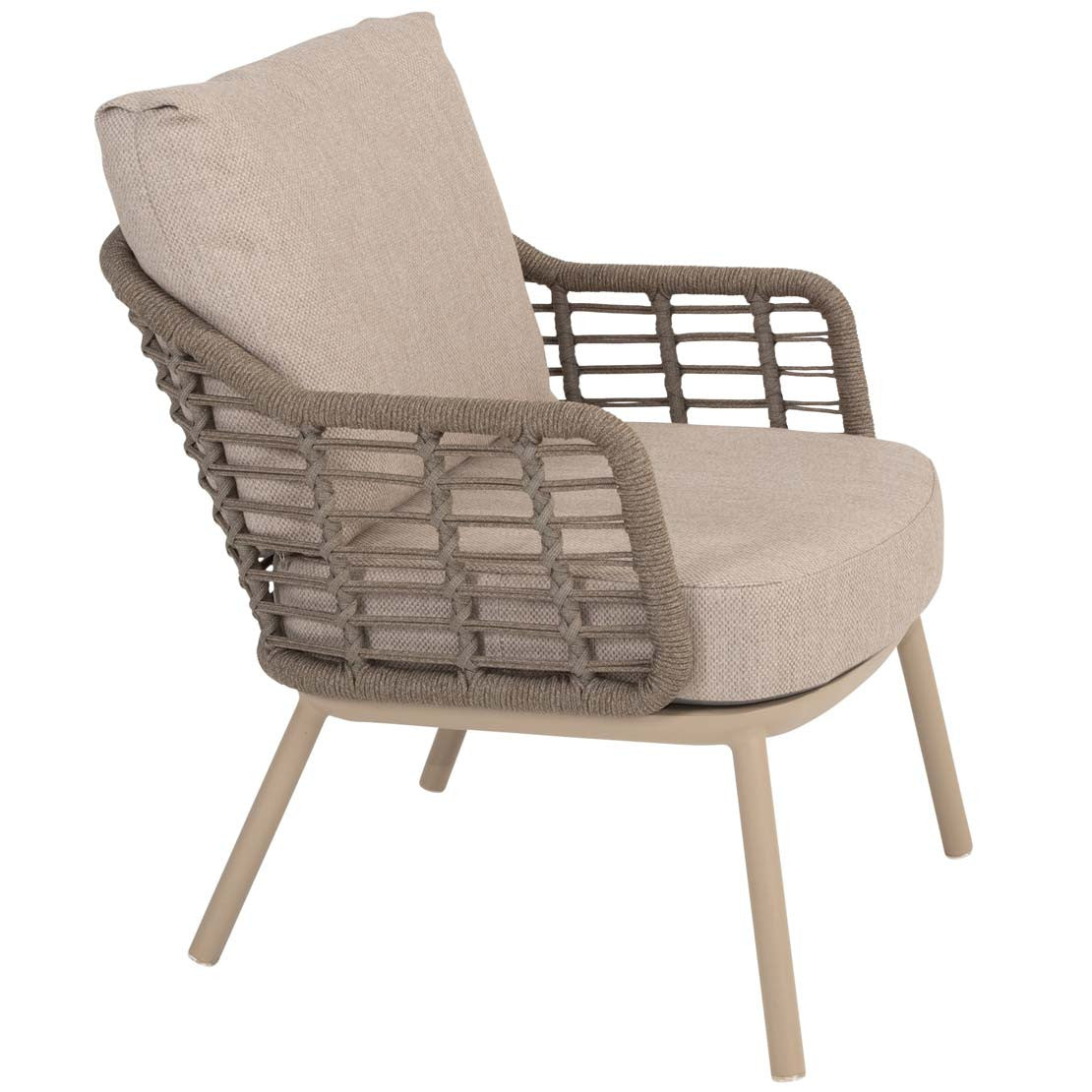 4 Seasons Outdoor Puglia Low Dining chair Latte with 2 cushions
