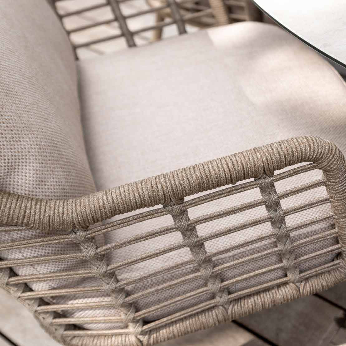 4 Seasons Outdoor Puglia Low Dining chair Latte with 2 cushions