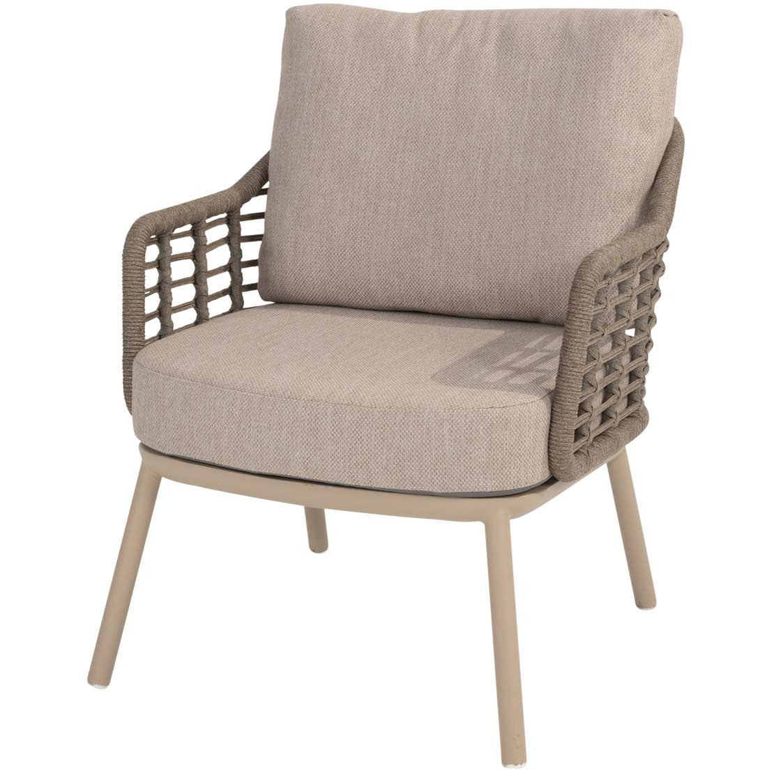 4 Seasons Outdoor Puglia Low Dining chair Latte with 2 cushions