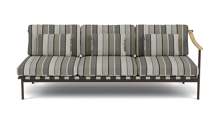 Barlow Tyrie Around Deep Seating Triple Lounge Sofa with Teak Right Arm