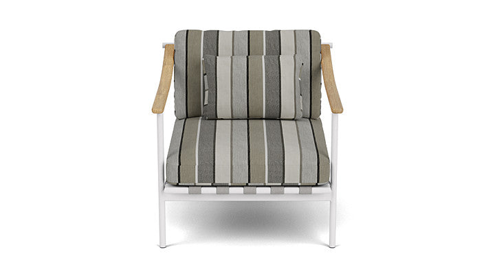 Barlow Tyrie Around Deep Seating Single Lounge Chair with Teak Arms