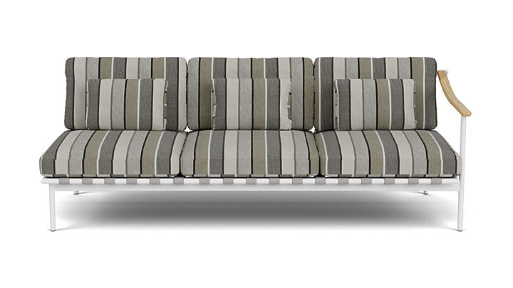 Barlow Tyrie Around Deep Seating Triple Lounge Sofa with Teak Right Arm