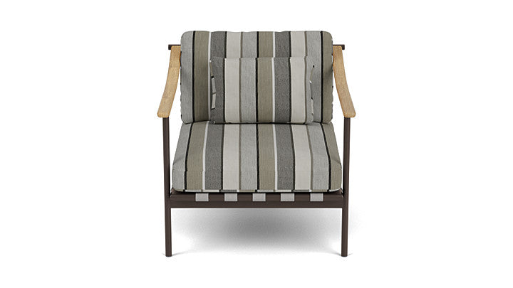 Barlow Tyrie Around Deep Seating Single Lounge Chair with Teak Arms