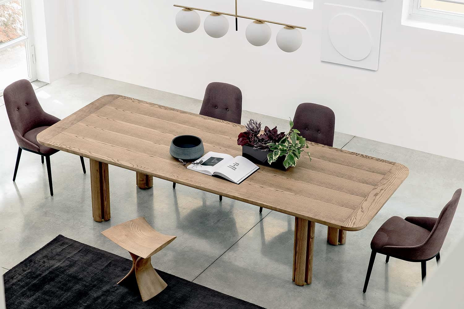 Porada Quadrifoglio Rectangular Wood Dining Table