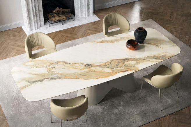 Cattelan Italia Scott Keramik Biscuit, Polygon & Boomerang Shaped Dining Table