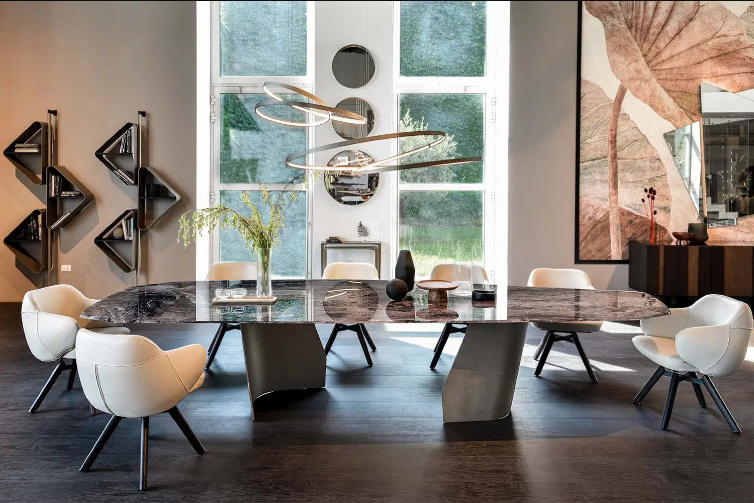 Cattelan Italia Bombè Swivel Dining Armchair – Soft Leather & Glove Soft Leather