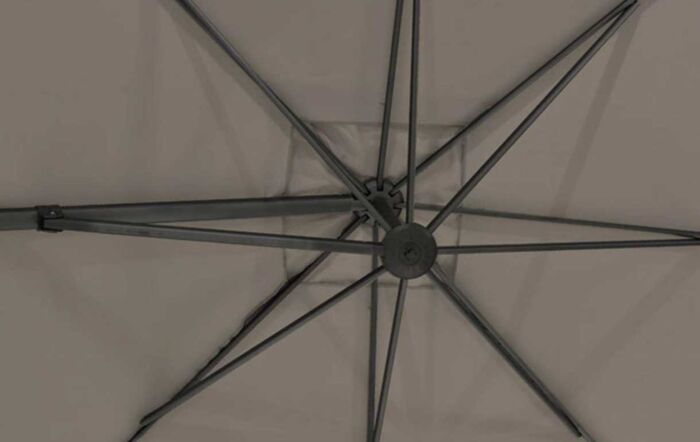 4 Seasons Outdoor Siesta Parasol ø350 cm Taupe & Charcoal with 125 kg Granite base and wheels