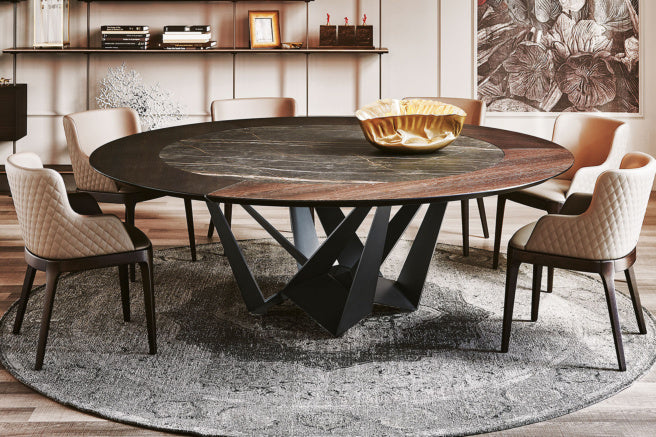 Cattelan Italia Skorpio Keramik-Wood Round Dining Table