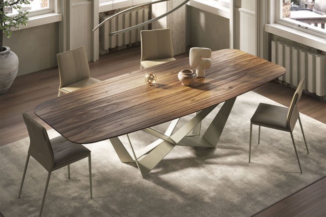 Cattelan Italia Skorpio Wood Barrel-Shaped Dining Table – Fast Delivery