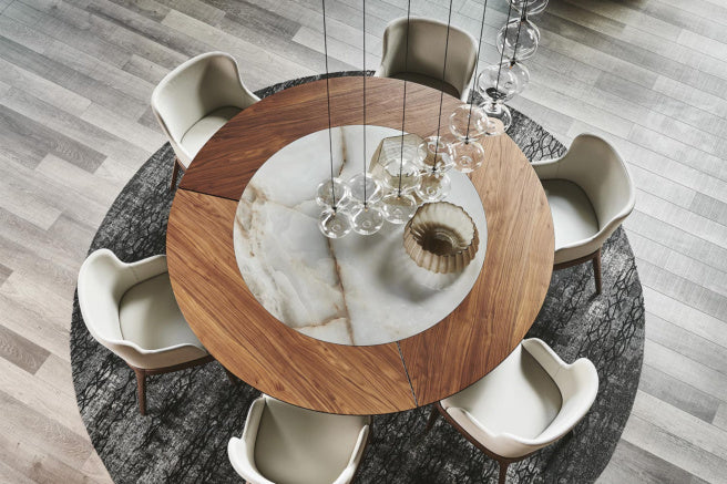 Cattelan Italia Soho Ker-Wood Round Swivel Dining Table