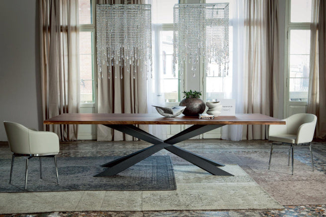 Cattelan Italia Spyder Wood Live Edged Dining Table – Fast Delivery