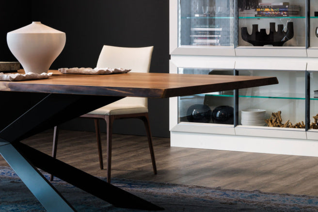 Cattelan Italia Spyder Wood Live Edged Dining Table – Fast Delivery