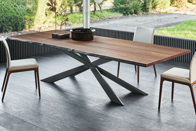 Cattelan Italia Spyder Wood Live Edged Dining Table – Fast Delivery