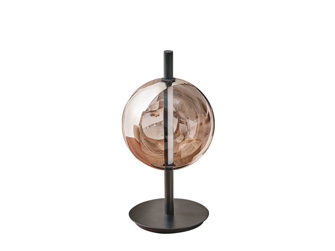 Sferatus Table Lamp Table lamp with metal frame and 3 partially mirrored borosilicate glass spheres