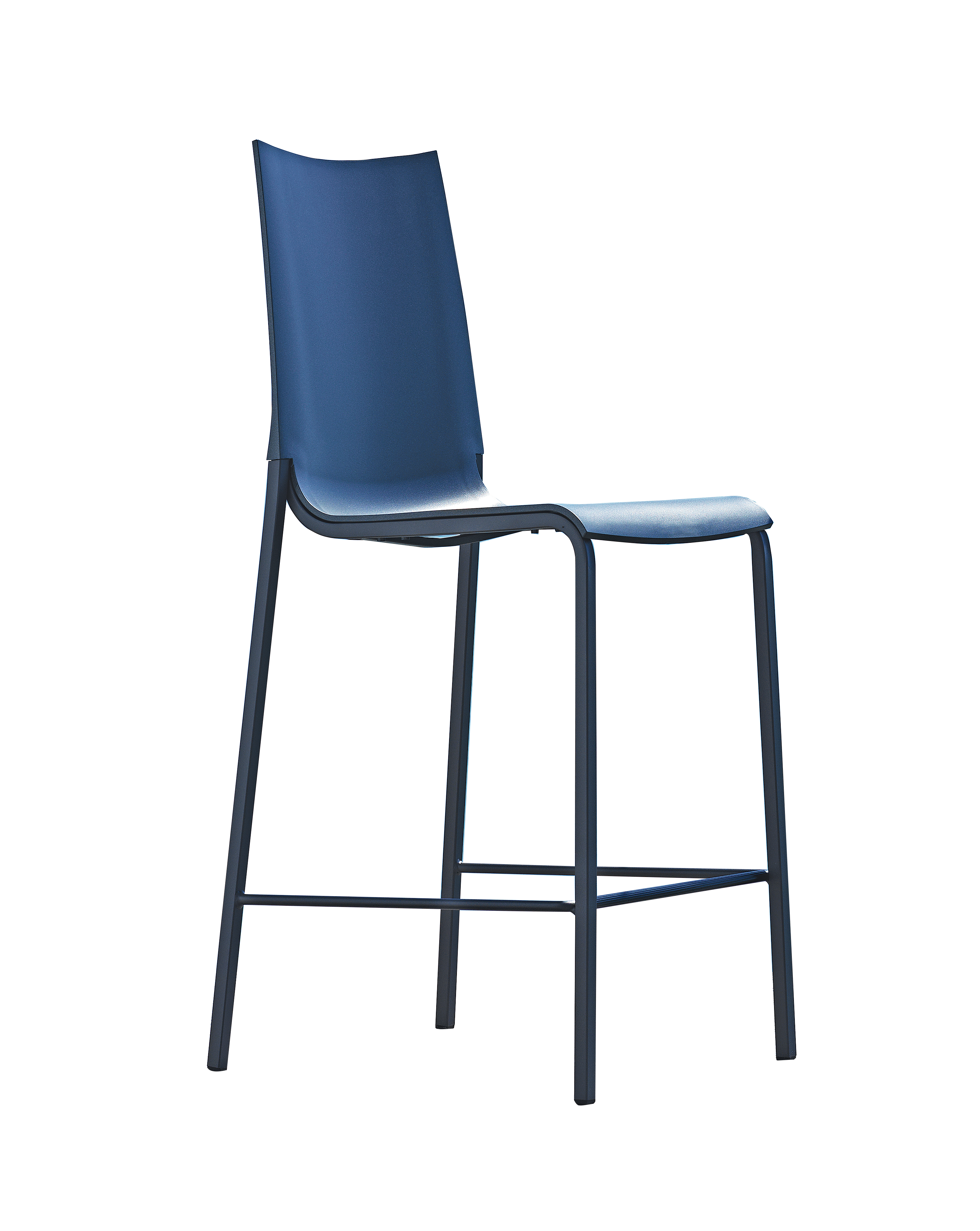 Eva Footstool High barstool with lacquered metal frame