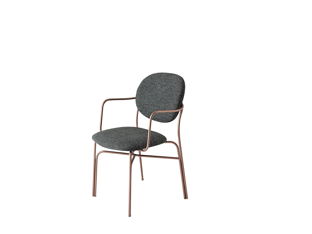 Dada Chair with arms and metal frame