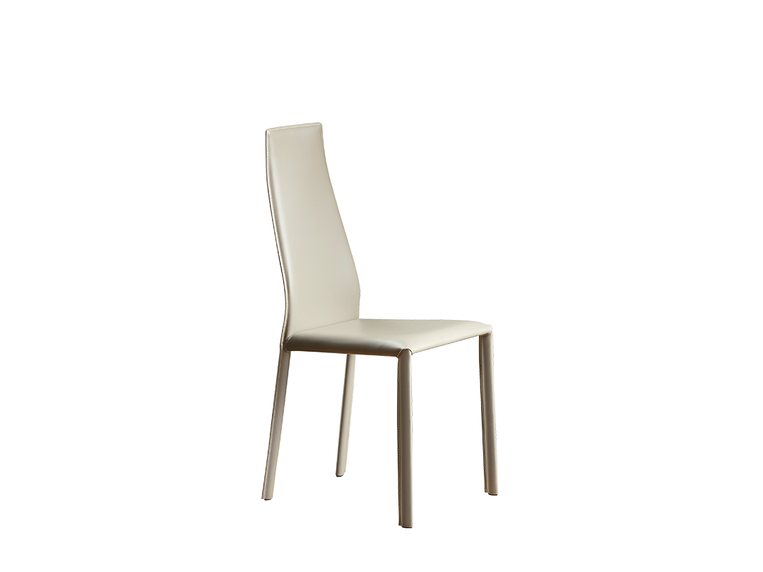 Dalila Chair with metal frame upholstered and covered in Hide Leather