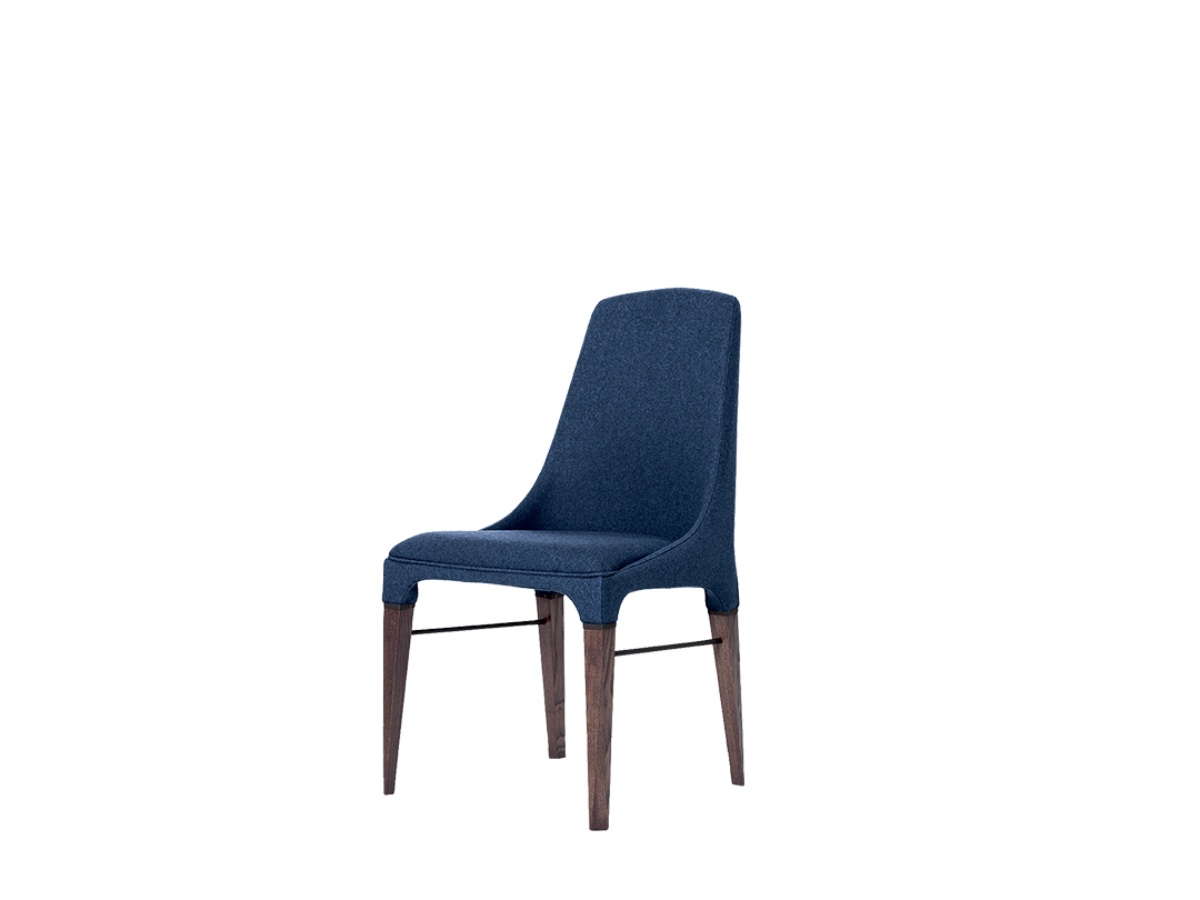 Kelly Chair with Solid wood frame and frame details in Metal