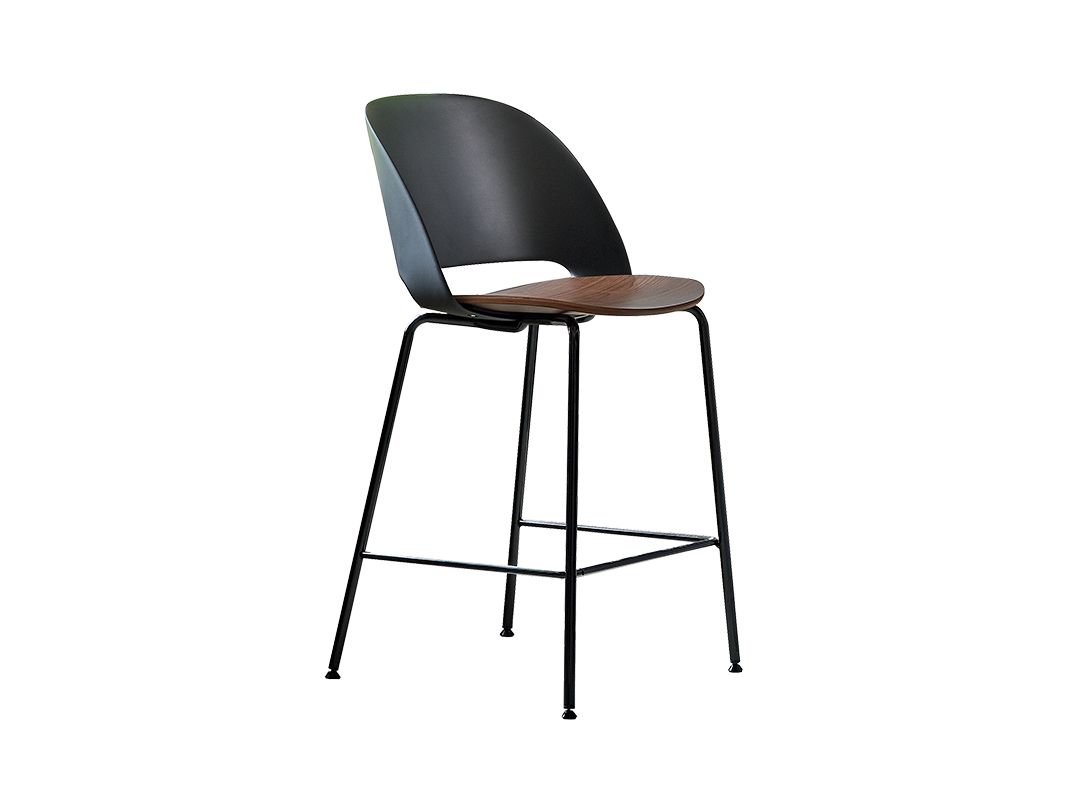 Polo Footstool Low barstool with metal frame