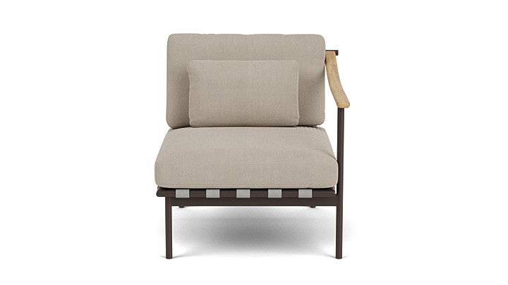 Barlow Tyrie Around Deep Seating Single Lounge Chair with Teak Right Arm