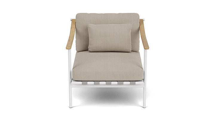 Barlow Tyrie Around Deep Seating Single Lounge Chair with Teak Arms