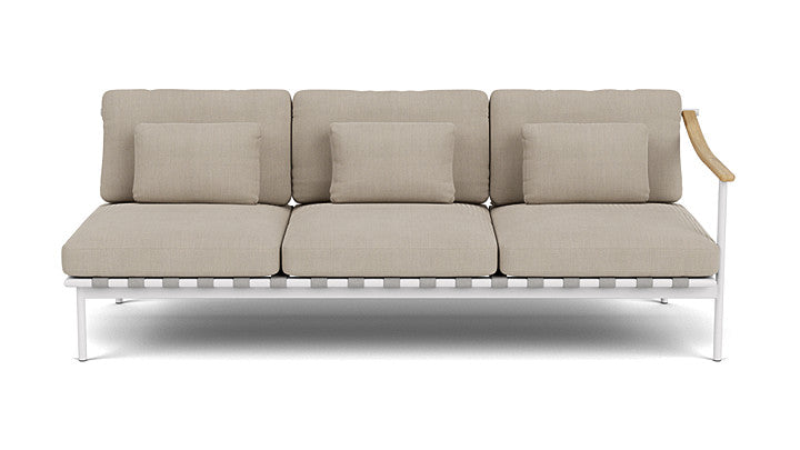 Barlow Tyrie Around Deep Seating Triple Lounge Sofa with Teak Right Arm