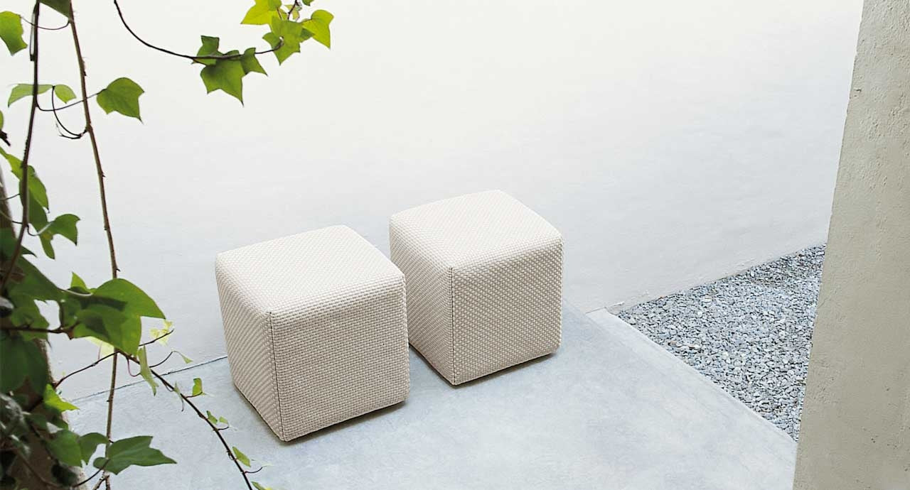 Paola Lenti Stone Square Poufs