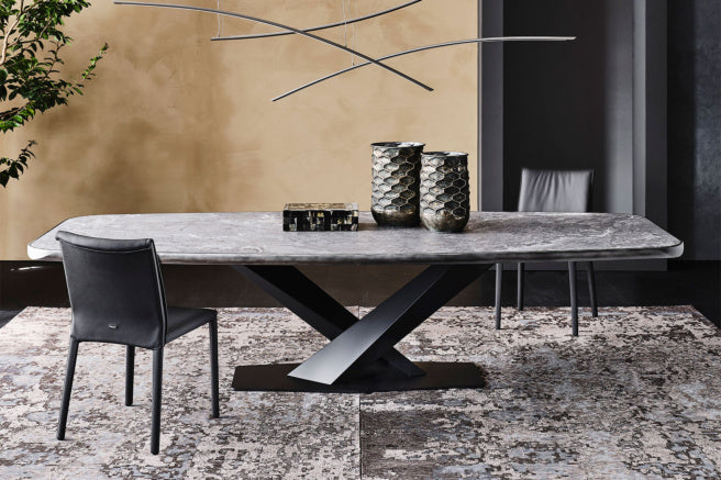 Cattelan Italia Stratos Keramik Premium Barrel-Shaped Dining Table – 200x120x75h