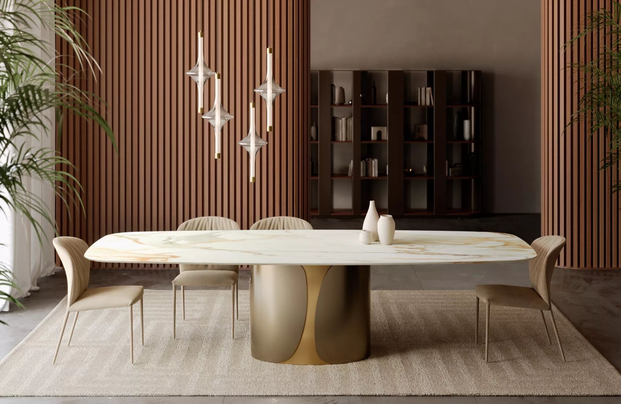 Bontempi Casa Talos Barrel Fix Dining Table | 54.56,54.57,54.58,54.59,54.60