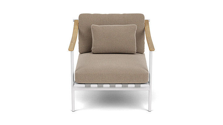 Barlow Tyrie Around Deep Seating Single Lounge Chair with Teak Arms