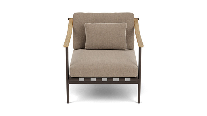 Barlow Tyrie Around Deep Seating Single Lounge Chair with Teak Arms