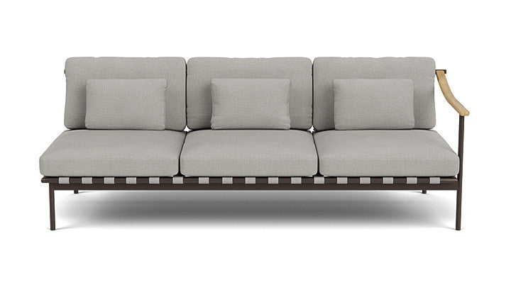 Barlow Tyrie Around Deep Seating Triple Lounge Sofa with Teak Right Arm