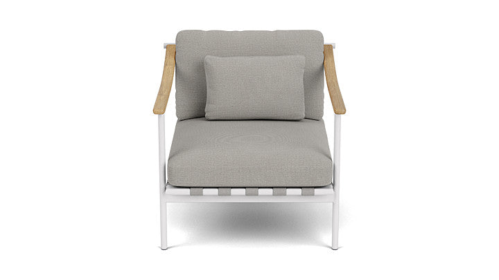 Barlow Tyrie Around Deep Seating Single Lounge Chair with Teak Arms