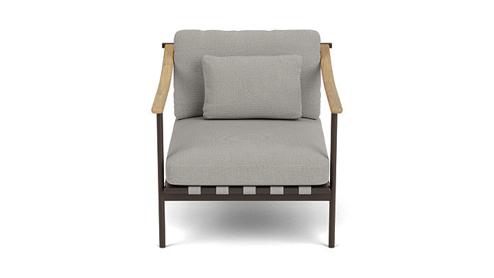 Barlow Tyrie Around Deep Seating Single Lounge Chair with Teak Arms