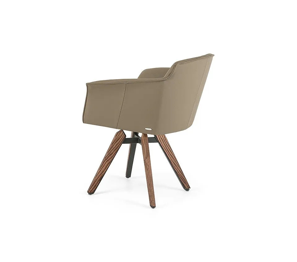 Cattelan Italia Tyler Swivel Dining Armchair – Soft Leather & Glove Soft Leather