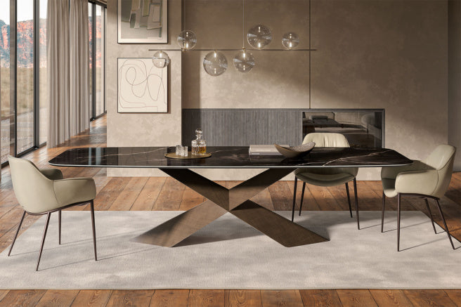 Cattelan Italia Tyron Keramik Barrel-Shaped Dining Table – 240x120x74h